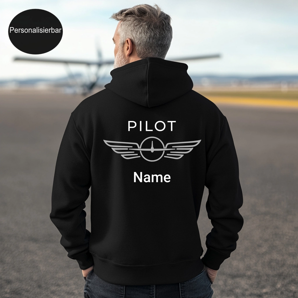 Hoodie - Aviation mit Flugnummer und Name