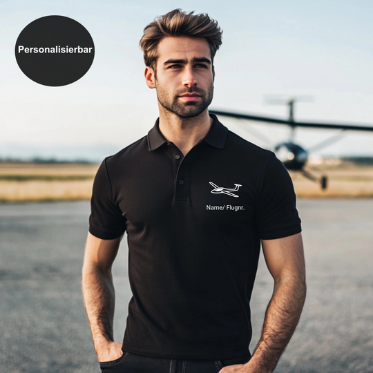 Polo-Shirt - Dein Flieger mit Name/ Flugnummer
