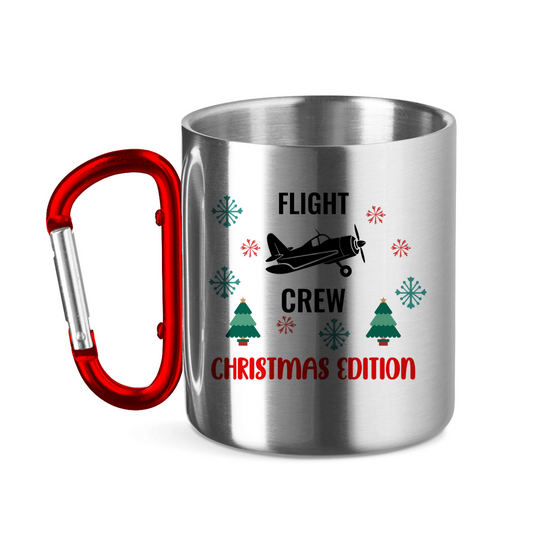 Edelstahltasse mit Karabinergriff - Flight Crew | Weihnachts-Edition