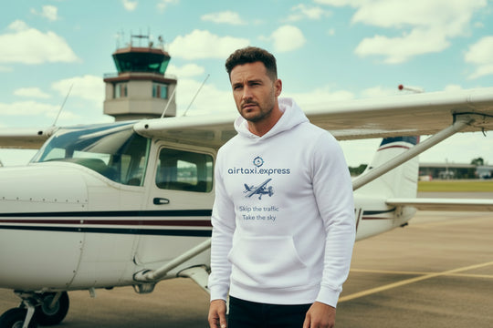 airtaxi.express | Hoodie - Skip The Traffic, Take The Sky