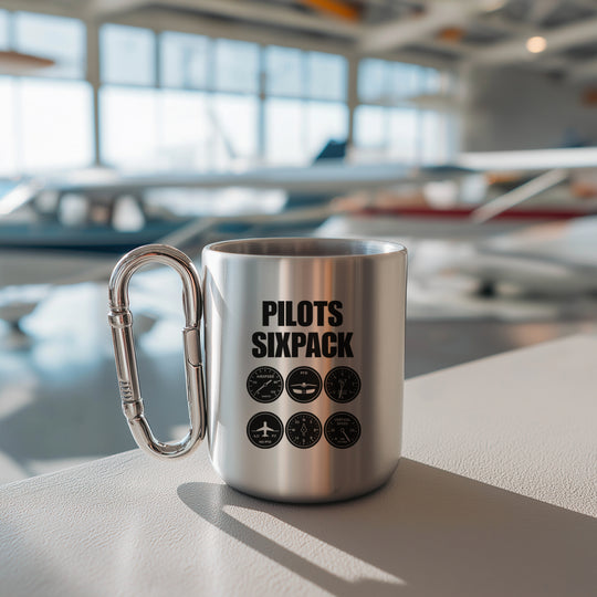 Edelstahltasse mit Karabinergriff - Pilots Sixpack