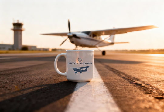 airtaxi.express | Tasse - Logo mit UL-Flieger