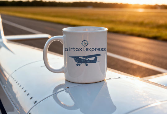 airtaxi.express | Tasse - Logo mit UL-Flieger