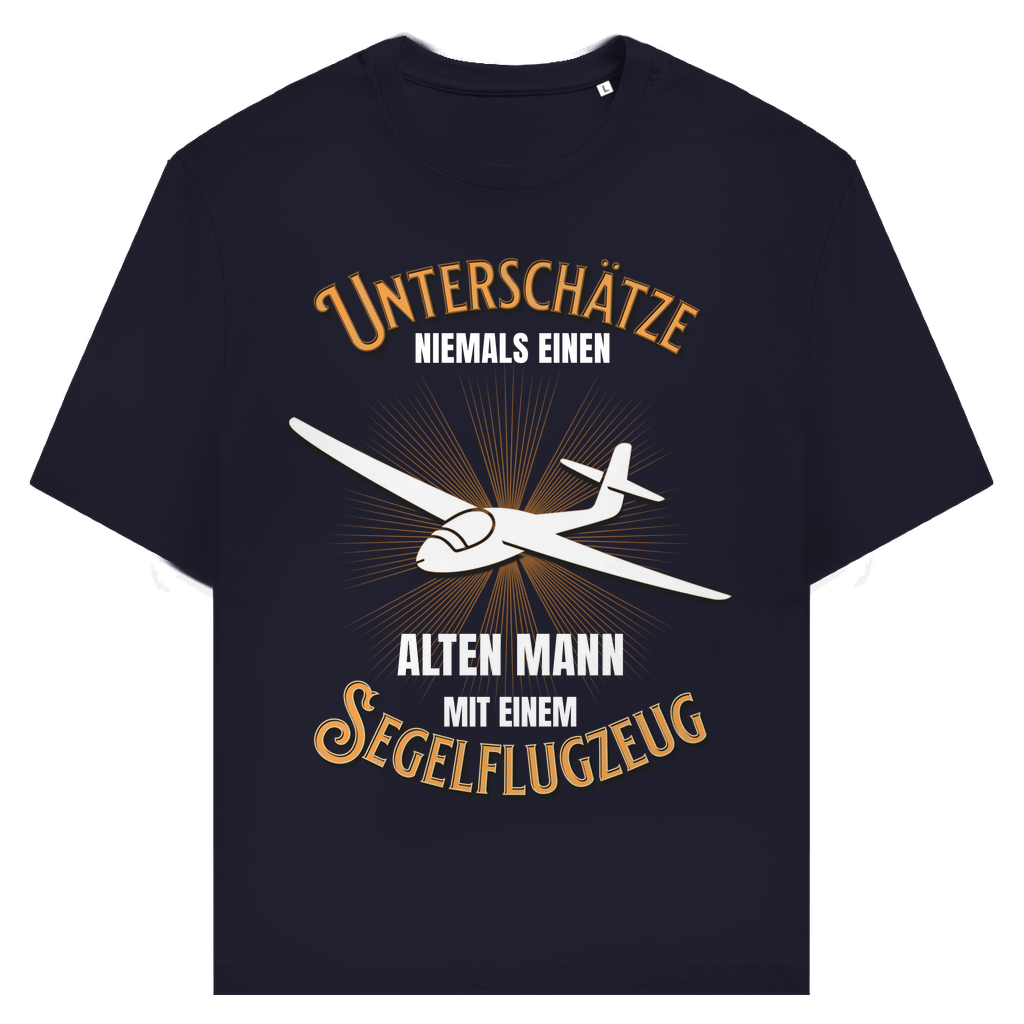 T-Shirt - Alter Mann mit Segelflugzeug