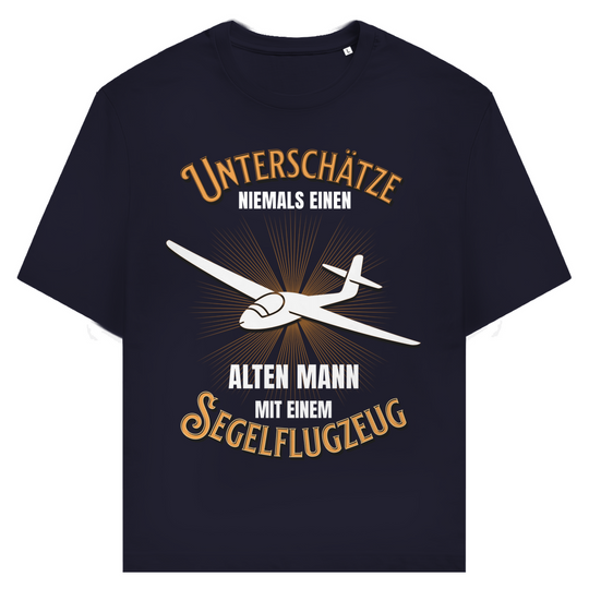 T-Shirt - Alter Mann mit Segelflugzeug