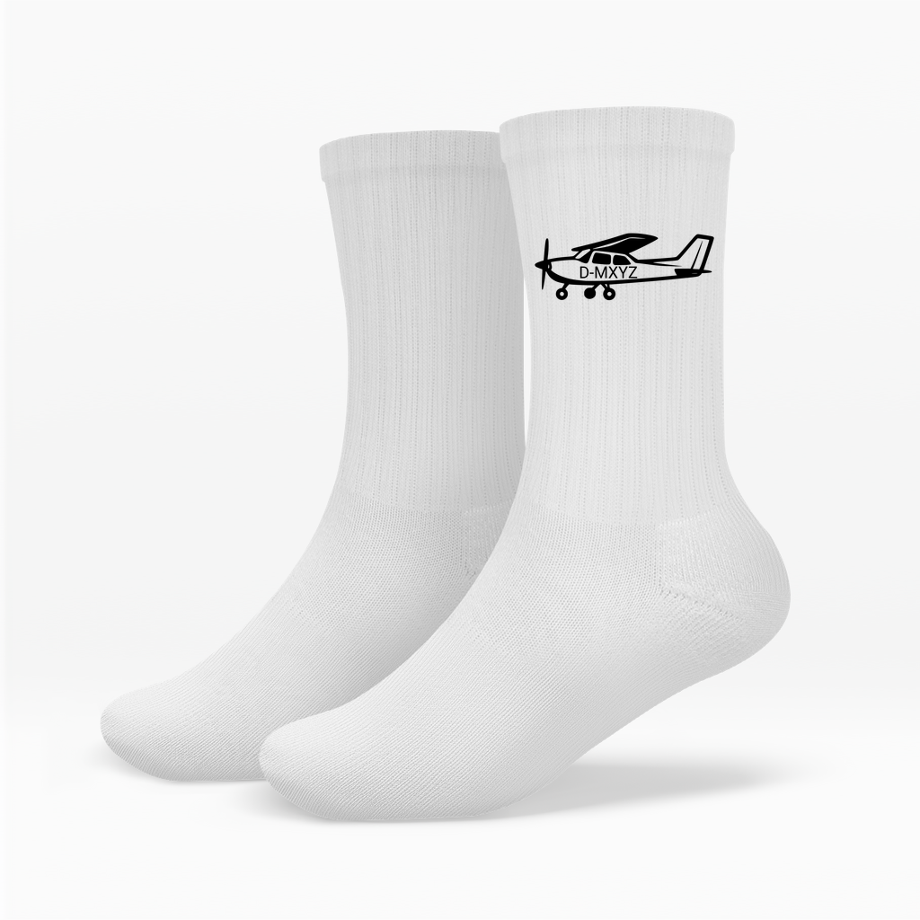 Socken - UL-Flugzeug mit Wunschkennung